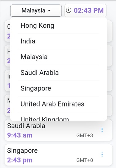 World Time View Screenshot